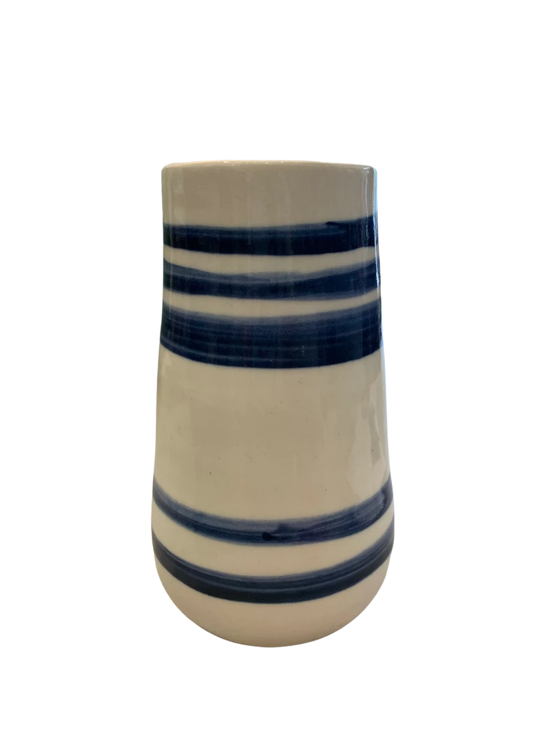 Kris McIntosh Navy And White Swirl Vase 1 ACCESSORIES 1 Kris McIntosh Navy And White Swirl Vase 1 ACCESSORIES