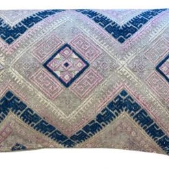 Zerbo Wedding Hmong Indigo Blue Chevron Lumbar