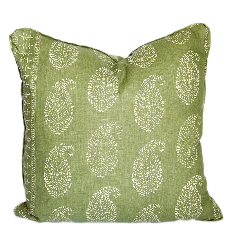 Peter Dunham Indoor Kashmir Paisley Green Pillow Cover 1 Peter Dunham Indoor Kashmir Paisley Green Pillow Cover