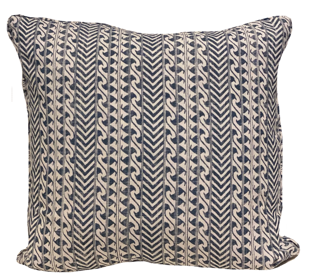 Lisa Fine Luxor Indigo Natural Pillow Cover 1 Lisa Fine Luxor Indigo Natural Pillow Cover