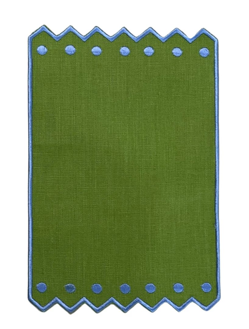 Well Made Home Green Zig Zag Cocktail Napkins 1 Well Made Home Green Zig Zag Cocktail Napkins