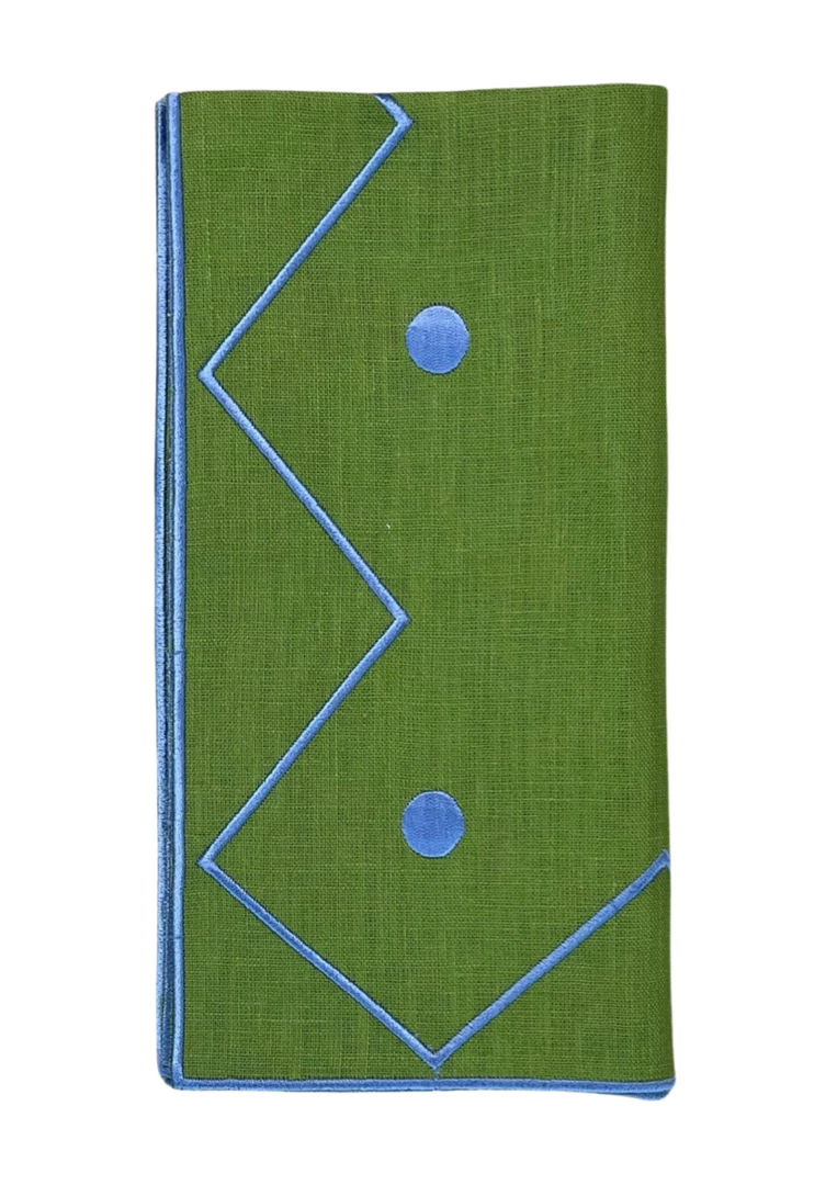 Well Made Home Green Zig Zag Placemats 2 Well Made Home Green Zig Zag Placemats