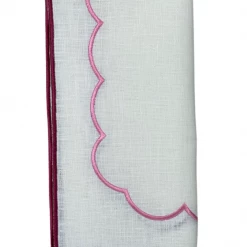 Well Made Home Pink Scallop Linen Placemats