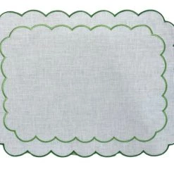 Well Made Home Green Scallop And Line Napkins