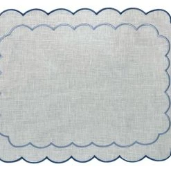 Well Made Home Table Linens Blue Scallop Placemats