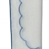 Well Made Home Blue Scallop And Linen Napkins TABLEWARE