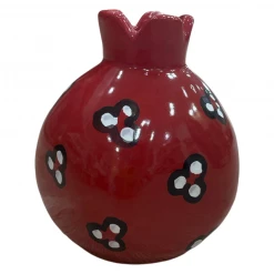 Malaika Linen TABLEWARE Pomegranate Red Vase
