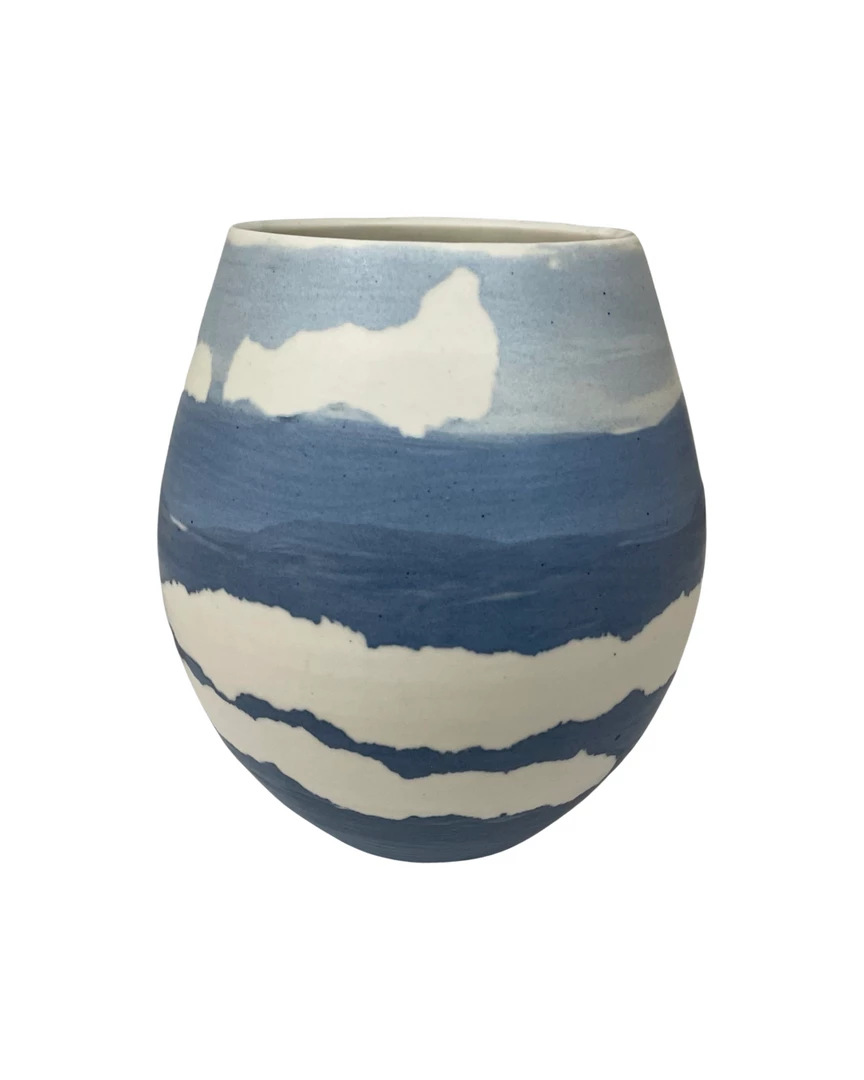 Kris McIntosh Marbled Blue Vase 8 1 Kris McIntosh Marbled Blue Vase 8