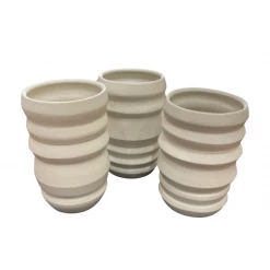 Kris McIntosh Ivory Matte Ripple Vase ACCESSORIES