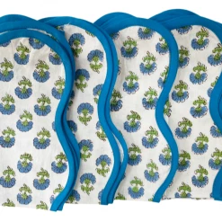 Well Made Home Blue And Green Booti Block Print Napkins (set Of 4) TABLEWARE