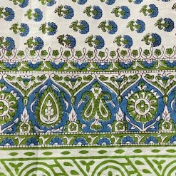 Well Made Home TABLEWARE Blue And Green Booti Block Print Tablecloth
