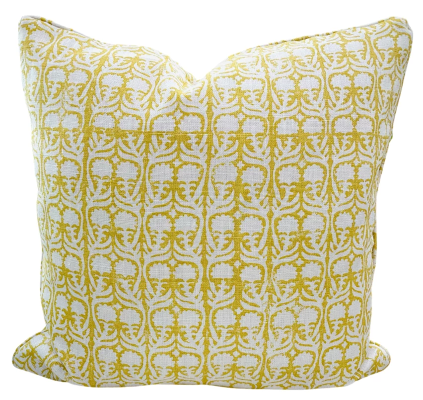 Penny Morrison Indoor Ashok Yellow Pillow Cover 1 Penny Morrison Indoor Ashok Yellow Pillow Cover