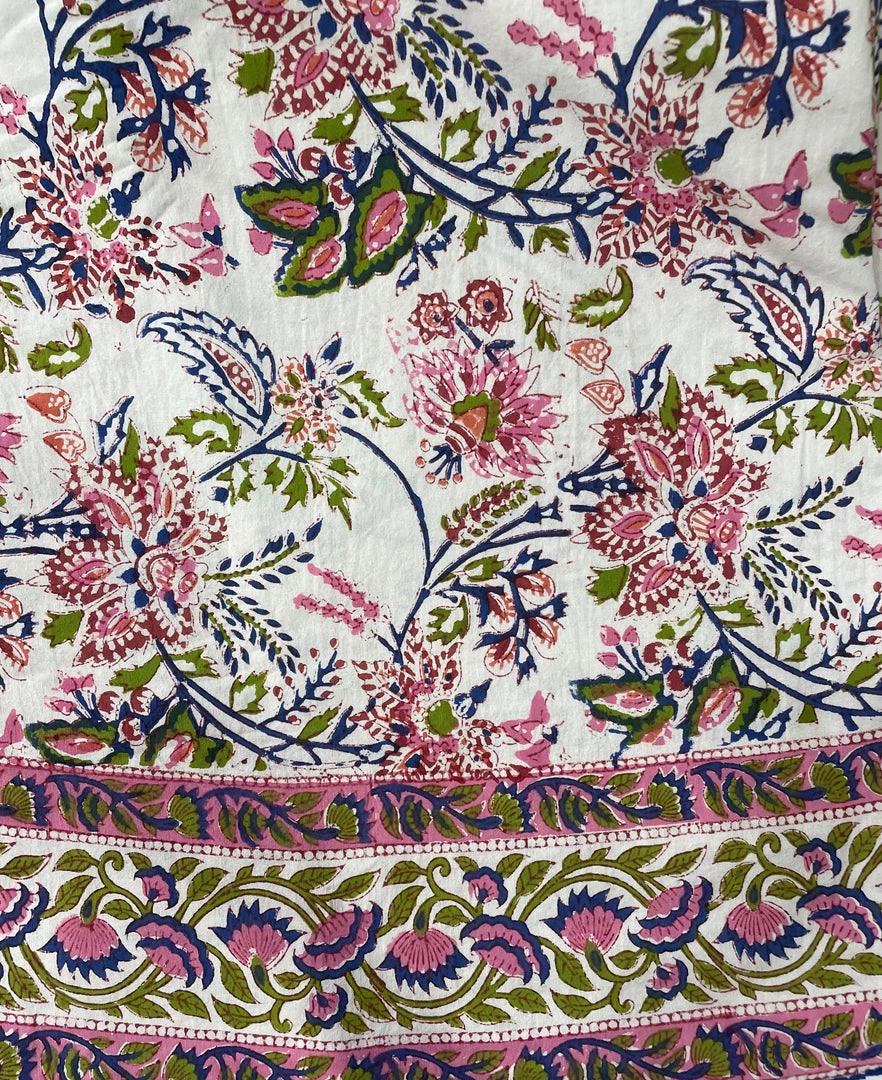 Well Made Home Multi Palempore Block Print Round Tablecloth 1 Well Made Home Multi Palempore Block Print Round Tablecloth