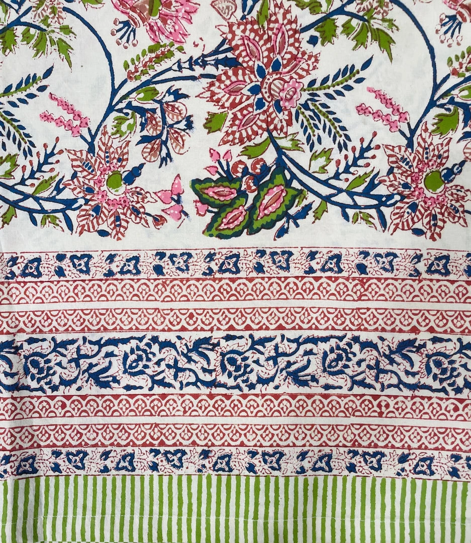 Well Made Home Multi Palempore Block Print Tablecloth 1 Well Made Home Multi Palempore Block Print Tablecloth