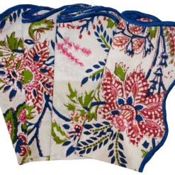 Well Made Home Multi Palempore Print Napkins With Embroidered Edge (set Of 4) TABLEWARE