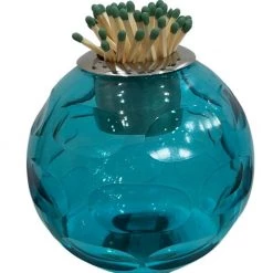 International Shade Blue Faceted Glass Match Striker