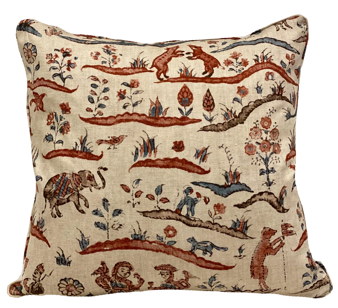 Lisa Fine Indoor Indian Story Terracotta Pillow Cover 1 Lisa Fine Indoor Indian Story Terracotta Pillow Cover