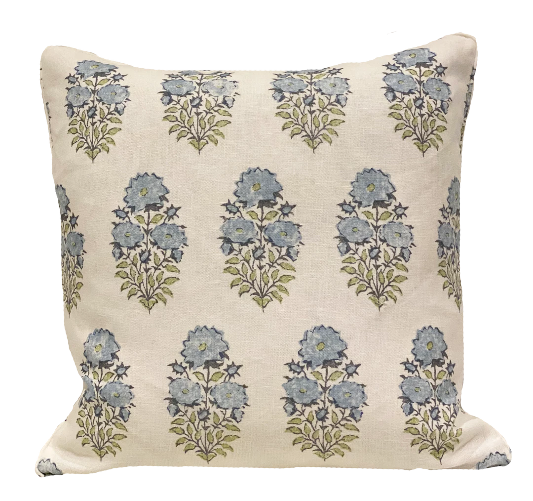 Lisa Fine Indoor Mughal Flower Blue Pillow Cover 1 Lisa Fine Indoor Mughal Flower Blue Pillow Cover