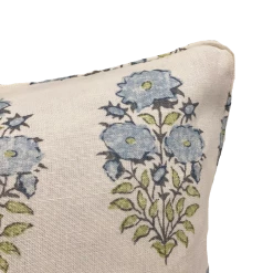 Lisa Fine Indoor Mughal Flower Blue Pillow Cover