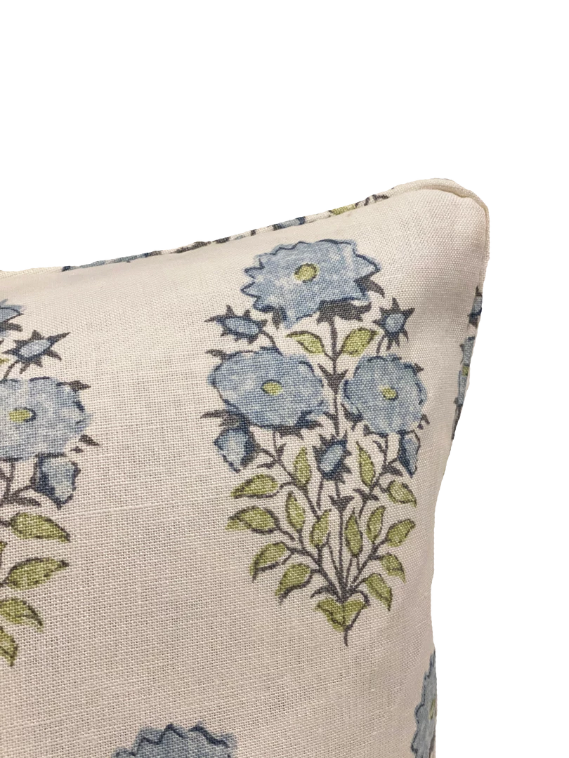 Lisa Fine Indoor Mughal Flower Blue Pillow Cover 2 Lisa Fine Indoor Mughal Flower Blue Pillow Cover