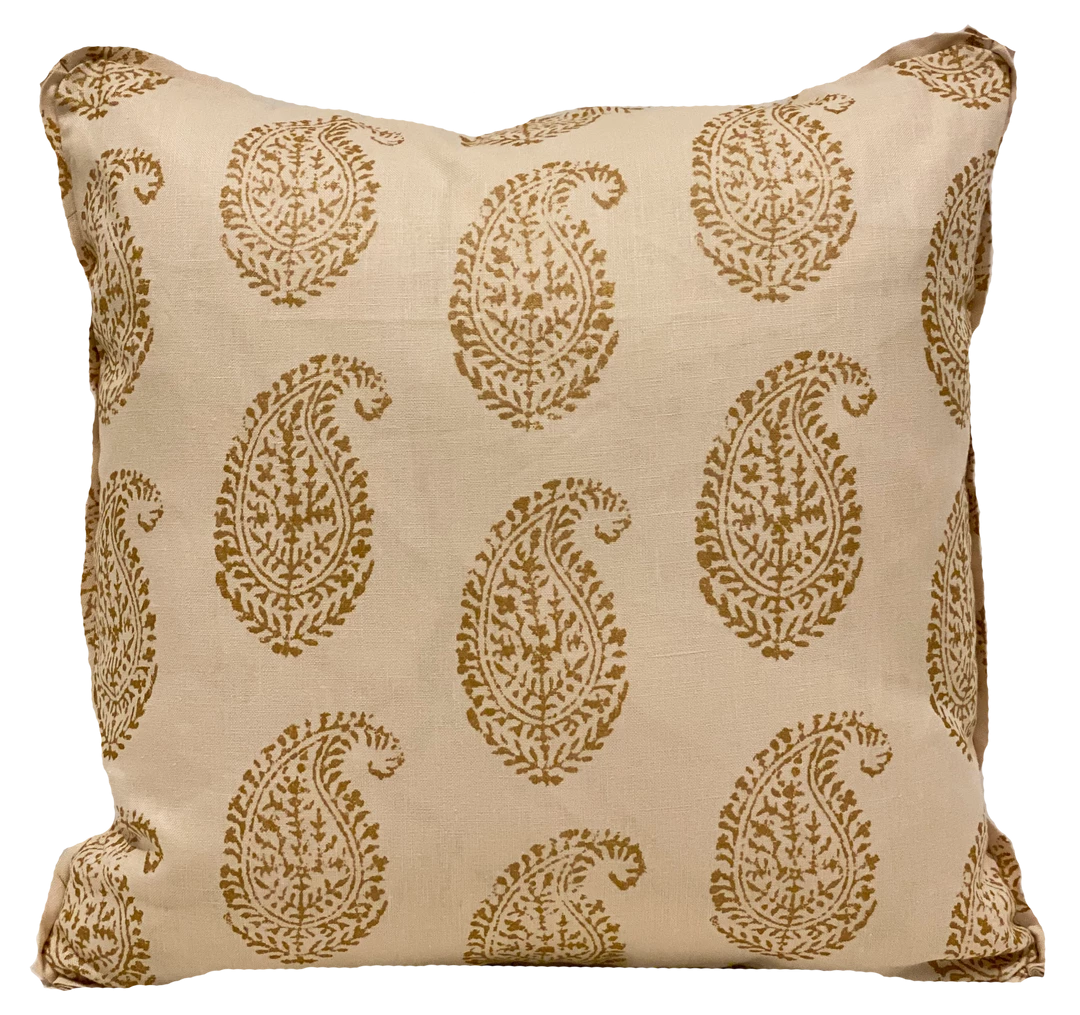 Peter Dunham Kashmir Paisley Gold Pillow Cover 1 Peter Dunham Kashmir Paisley Gold Pillow Cover
