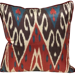 Kushaan Indoor Esin Silk Ikat Pillow Cover