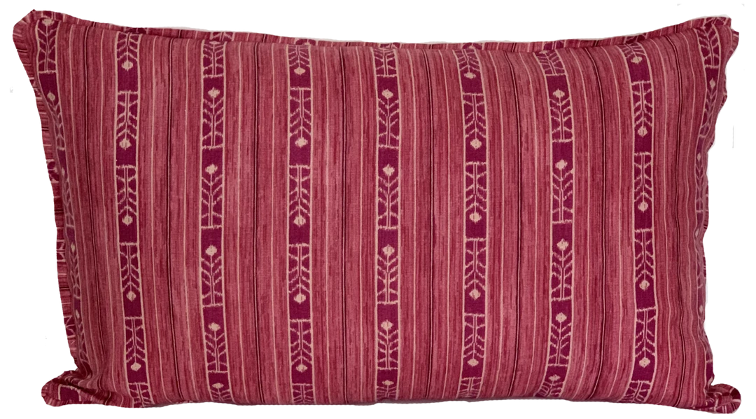 Schuyler Samperton Indoor Benghal Stripe Berry Pillow Cover 1 Schuyler Samperton Indoor Benghal Stripe Berry Pillow Cover