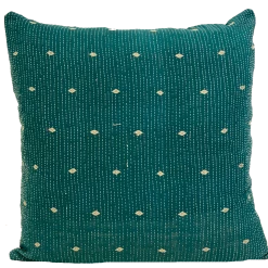 Well Made Home Indoor Vintage Embroidered Peacock Kantha Pillow II