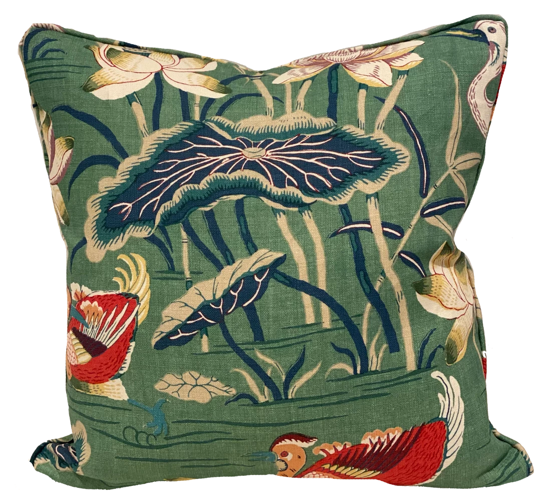 Well Made Home Lotus Garden Jade Pillow 1 Well Made Home Lotus Garden Jade Pillow