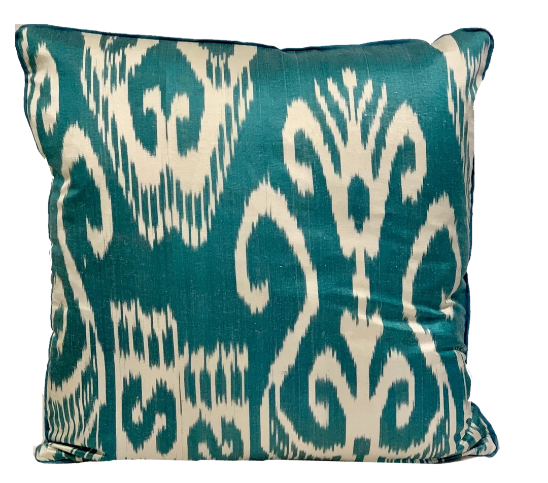 Kushaan Berna Silk Ikat Pillow Cover 1 Kushaan Berna Silk Ikat Pillow Cover