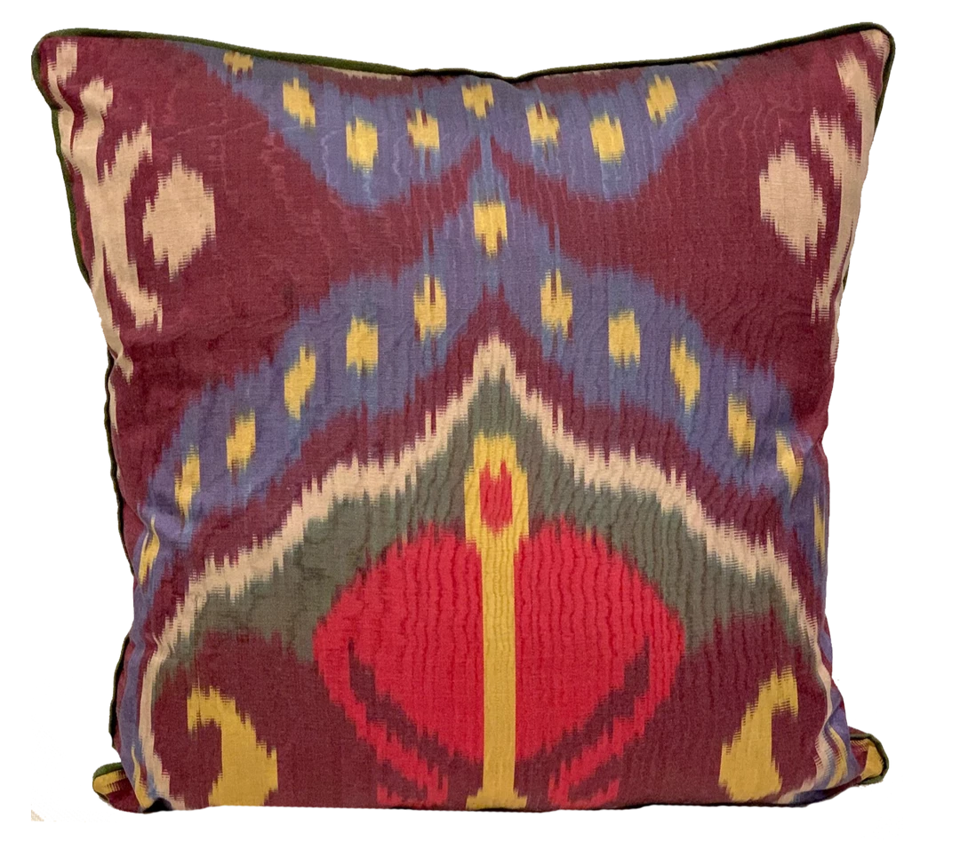 Kushaan Enver Silk Ikat Multi Pillow Cover 1 Kushaan Enver Silk Ikat Multi Pillow Cover