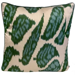 Kushaan Indoor Gaye Silk Ikat Pillow Cover