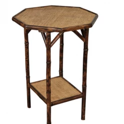 Jefferson West Custom Octagonal Tiger Bamboo Side Table FURNITURE