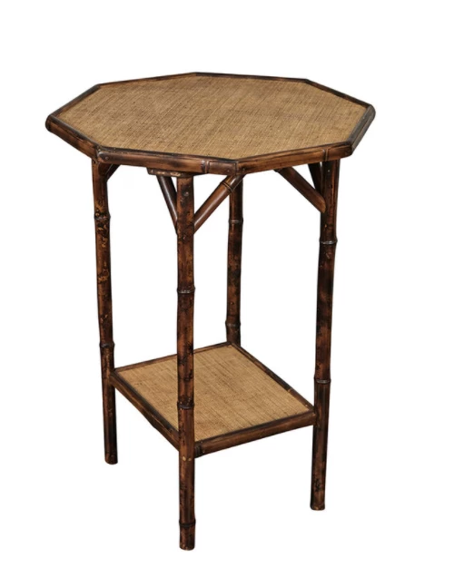 Jefferson West Custom Octagonal Tiger Bamboo Side Table FURNITURE 1 Jefferson West Custom Octagonal Tiger Bamboo Side Table FURNITURE