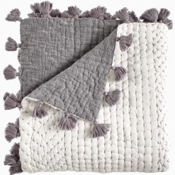 John Robshaw Throws Sahati Charcoal Throw