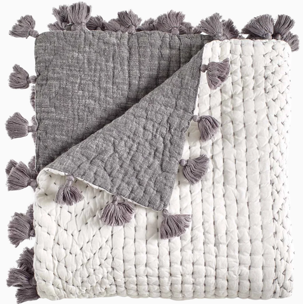 John Robshaw Throws Sahati Charcoal Throw 1 John Robshaw Throws Sahati Charcoal Throw