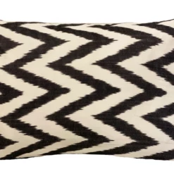 MD Home Black Zig Zag Silk Ikat Pillow Cover Indoor