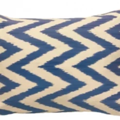 MD Home Blue Zig Zag Silk Ikat Cover