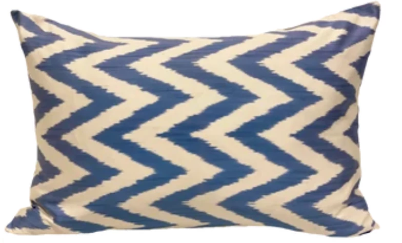 MD Home Blue Zig Zag Silk Ikat Cover 1 MD Home Blue Zig Zag Silk Ikat Cover