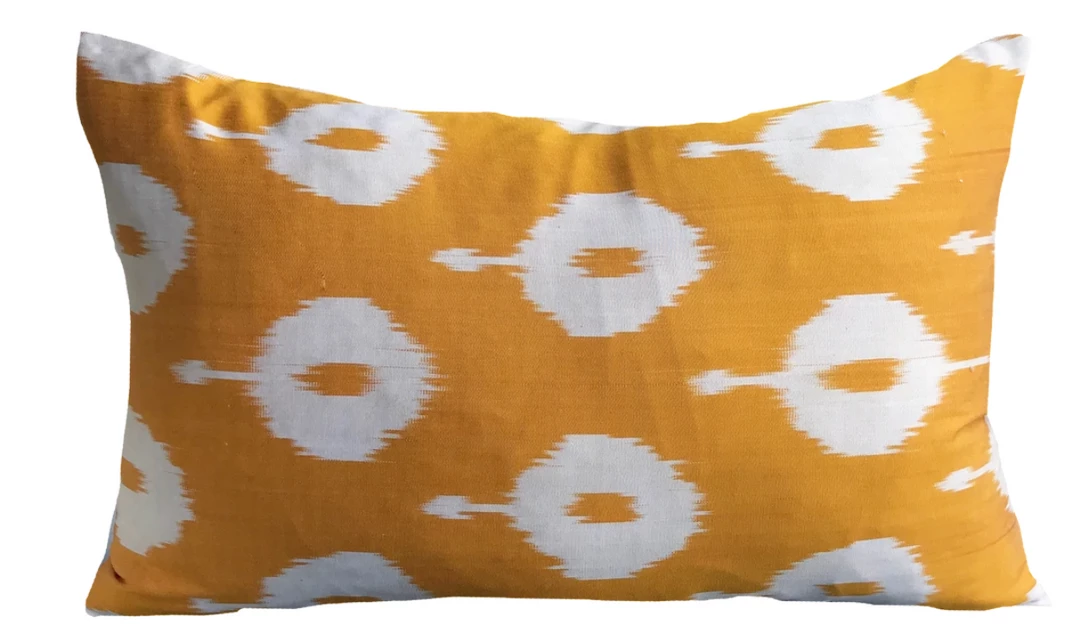 MD Home Nida Ikat Saffron Pillow Cover Indoor 1 MD Home Nida Ikat Saffron Pillow Cover Indoor