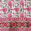 Well Made Home TABLEWARE Pink And Green Floral Block Print Round Tablecloth