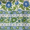 Well Made Home Blue And Green Flower Block Print Round Tablecloth TABLEWARE