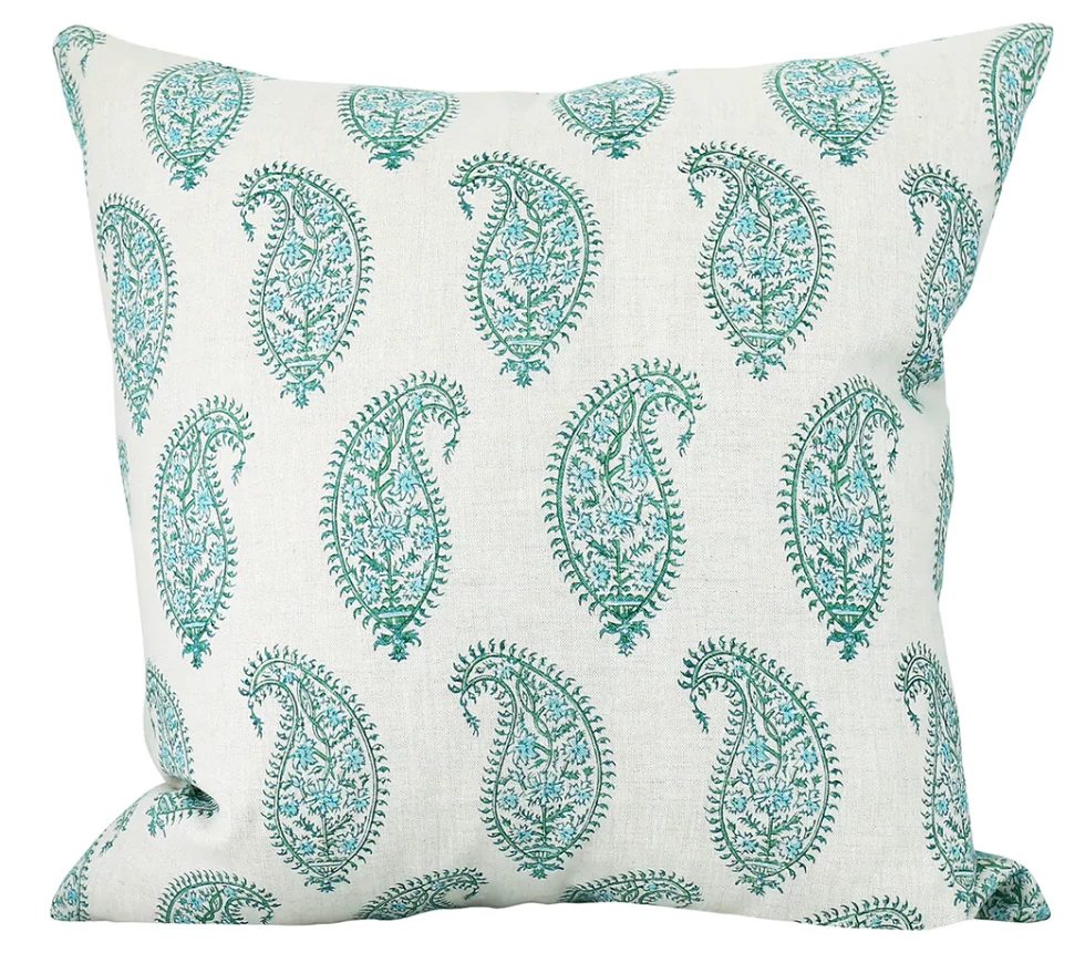 Walter G Indoor Paisley Emerald Pillow Cover 1 Walter G Indoor Paisley Emerald Pillow Cover