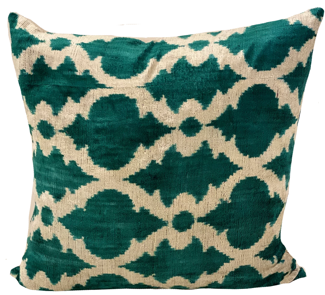 MD Home Tile Teal Velvet Ikat Pillow Cover Indoor 1 MD Home Tile Teal Velvet Ikat Pillow Cover Indoor