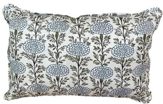 Lisa Fine Samode Indigo/OysterPillow Cover 1 Lisa Fine Samode Indigo/OysterPillow Cover