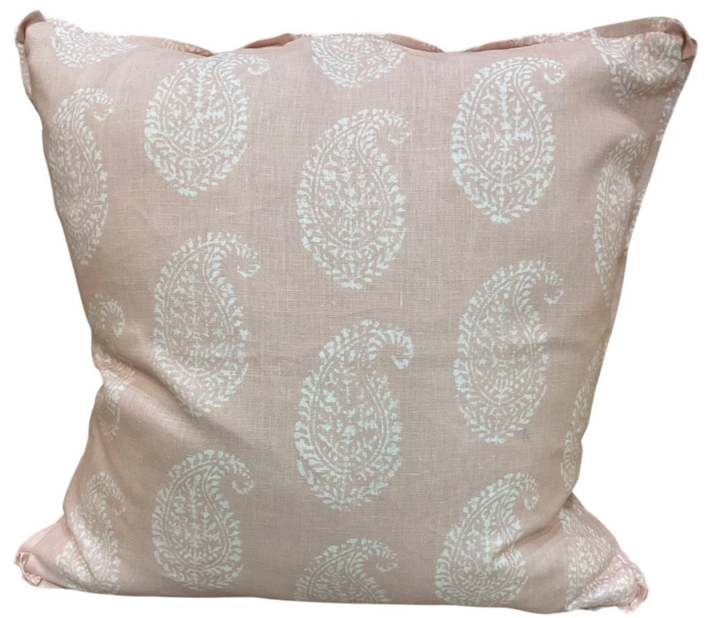 Peter Dunham Kashmir Paisley Pink/White Pillow Cover 1 Peter Dunham Kashmir Paisley Pink/White Pillow Cover