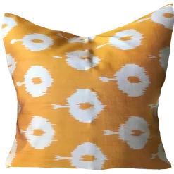 MD Home Nida Ikat Saffron Pillow Cover