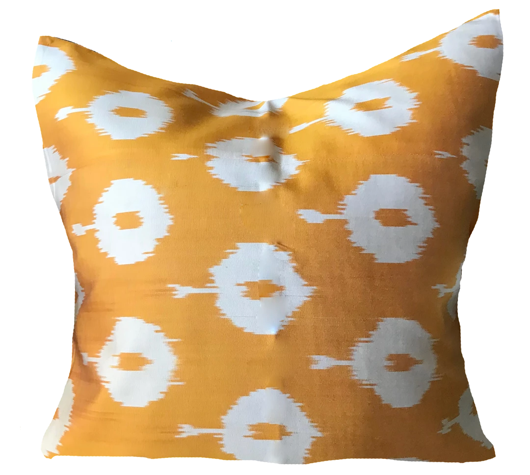 MD Home Nida Ikat Saffron Pillow Cover 1 MD Home Nida Ikat Saffron Pillow Cover